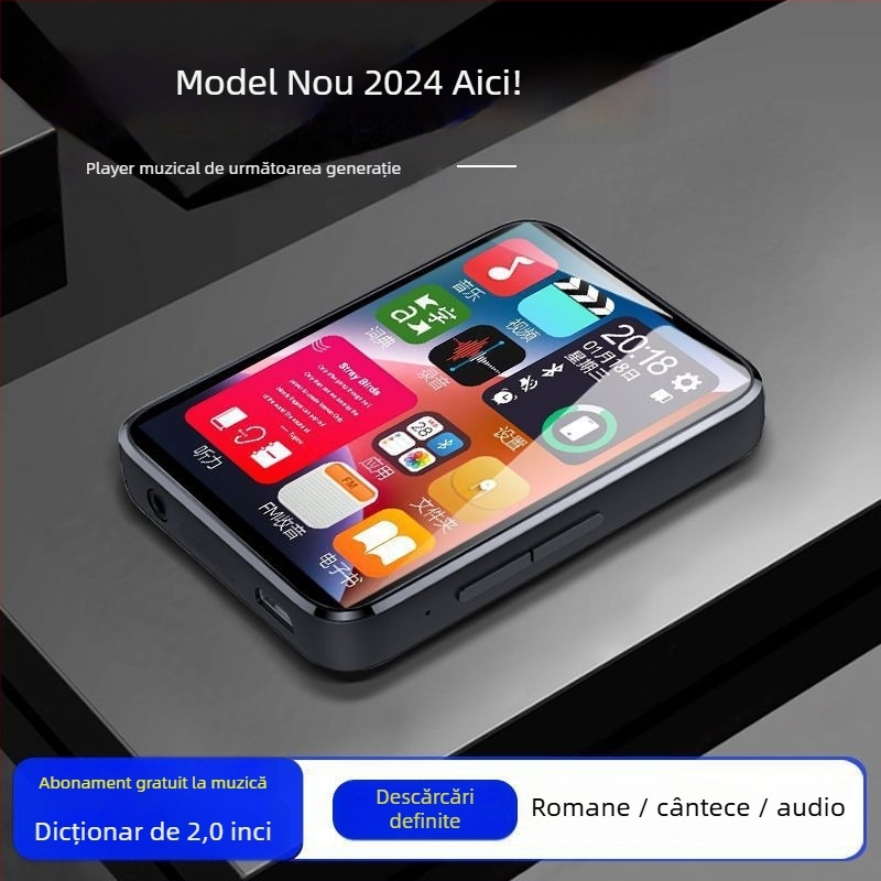 MP4/MP3 Player muzical cu touchscreen și Bluetooth — ultra-subțire, pentru citirea romanelor