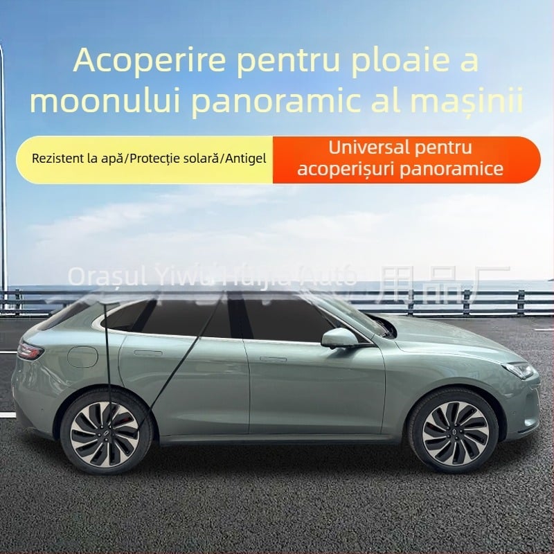 Protecție solară auto pentru panoramă la lunetă cu protecție la ploaie și izolație termică — Material: folie de aluminiu cu bumbac matlasat; Model universal; Montaj acoperit