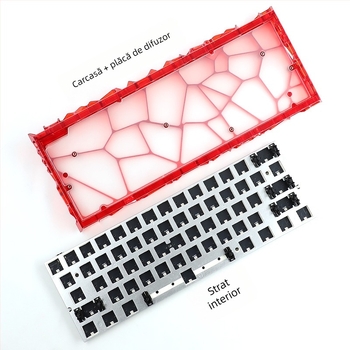 Carcasă transparentă pentru tastatură Jiadalong, kit cu liner PCB ecologic pentru tastaturi mecanice