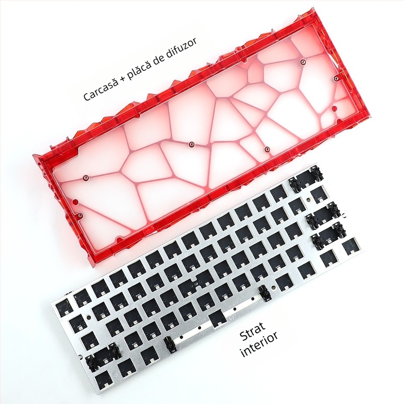 Carcasă transparentă pentru tastatură Jiadalong, kit cu liner PCB ecologic pentru tastaturi mecanice