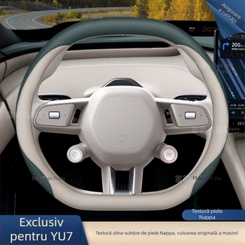 Husă de volan Yu7 2025, universală, din cauciuc, pentru toate sezoanele, cusută la mașină, stil original