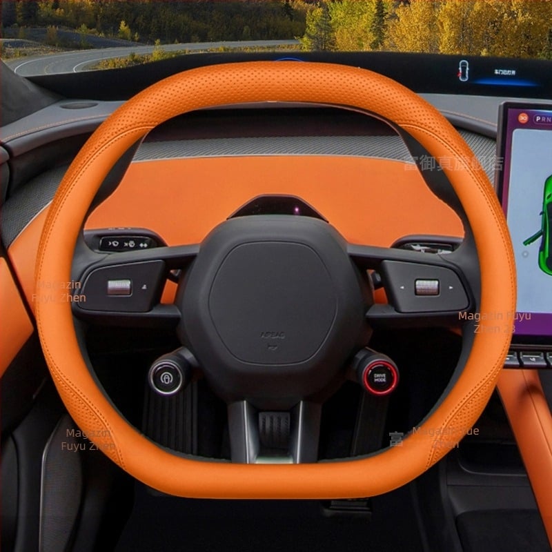 Husă de volan Yu7 2025, universală, din cauciuc, pentru toate sezoanele, cusută la mașină, stil original
