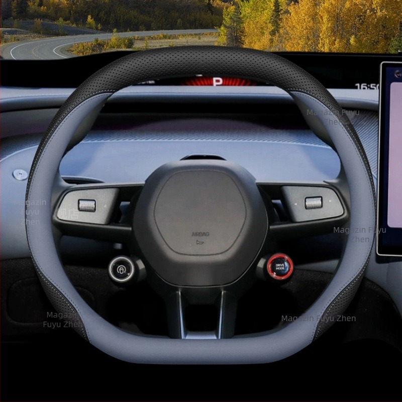 Husă de volan Yu7 2025, universală, din cauciuc, pentru toate sezoanele, cusută la mașină, stil original
