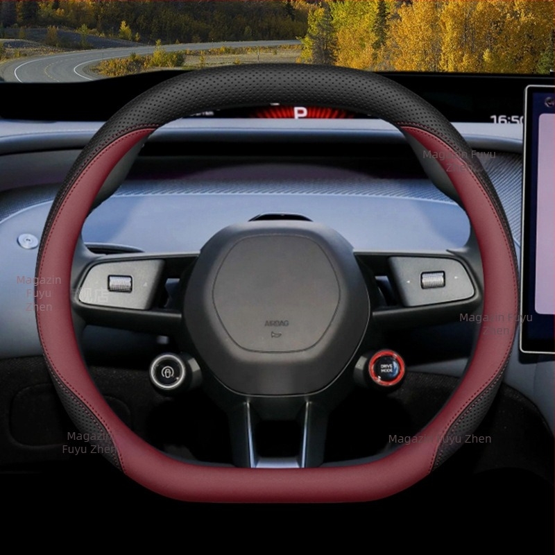 Husă de volan Yu7 2025, universală, din cauciuc, pentru toate sezoanele, cusută la mașină, stil original
