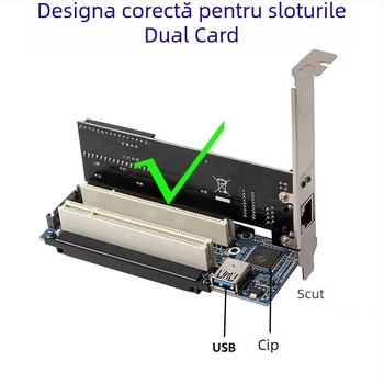 Card adaptor USB-PCI pentru captură video și control, CX12, ASM1083, nucleu din cupru, viteză transfer 500