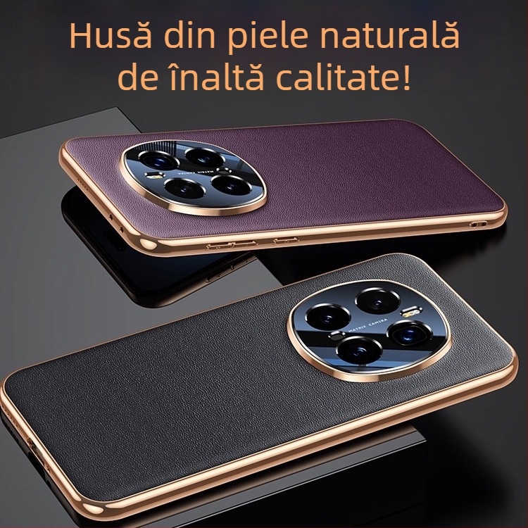 Carcasă din piele naturală pentru Honor Magic7, protecție completă a obiectivului, piele de vită de înaltă calitate, design luxos