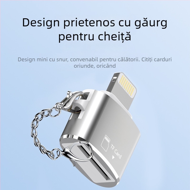 Cititor de carduri TF USB 2.0 Carcasă din aliaj de aluminiu, conexiune externă, suportă carduri TF, greutate 6 g