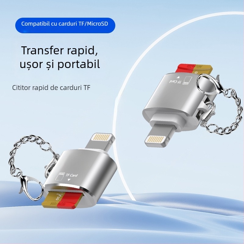 Cititor de carduri TF USB 2.0 Carcasă din aliaj de aluminiu, conexiune externă, suportă carduri TF, greutate 6 g