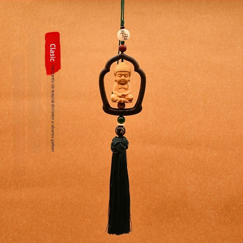 Pandant Buddha pentru mașină, ornament pentru oglinda cu lotus, stil modern, decor interior auto personalizabil