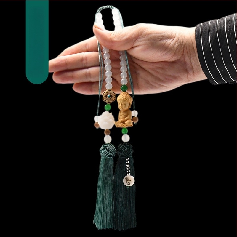 Pandant Buddha pentru mașină, ornament pentru oglinda cu lotus, stil modern, decor interior auto personalizabil