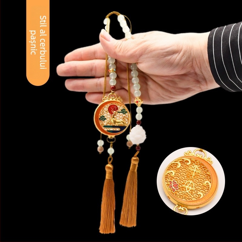 Pandant Buddha pentru mașină, ornament pentru oglinda cu lotus, stil modern, decor interior auto personalizabil