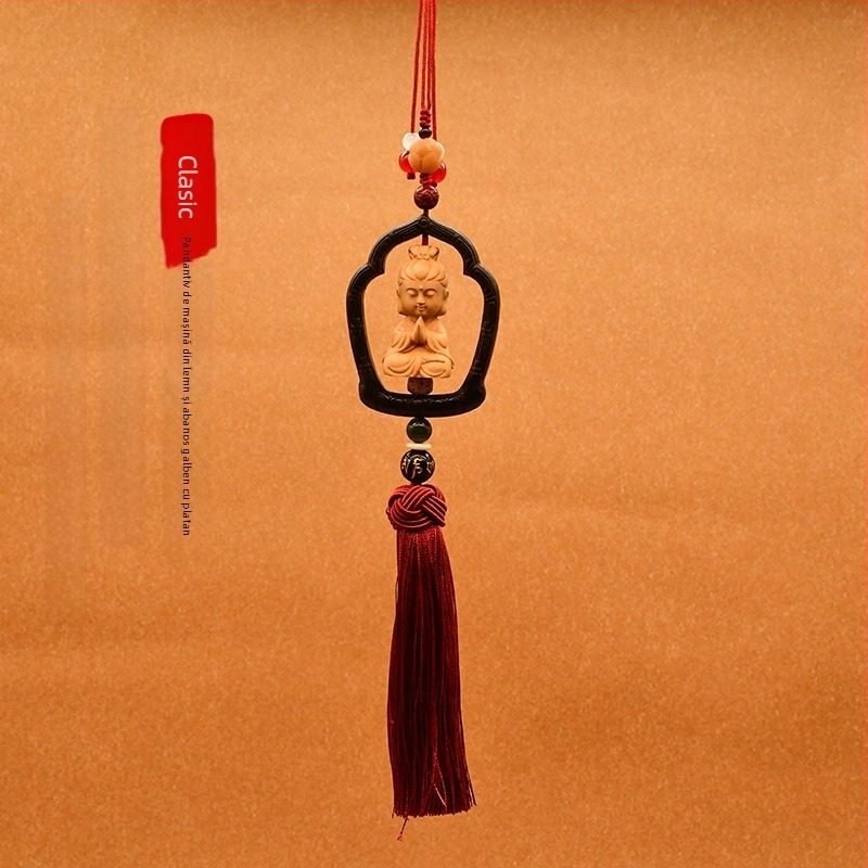 Pandant Buddha pentru mașină, ornament pentru oglinda cu lotus, stil modern, decor interior auto personalizabil