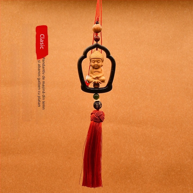 Pandant Buddha pentru mașină, ornament pentru oglinda cu lotus, stil modern, decor interior auto personalizabil