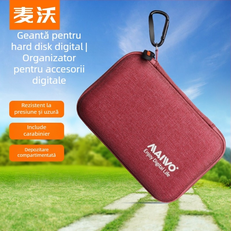 MAIWO KT02 PU husă pentru disc dur – Geantă digitală portabilă, procesare OEM, include 1 pachet de stocare pentru disc dur mobil