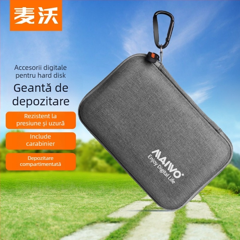 MAIWO KT02 PU husă pentru disc dur – Geantă digitală portabilă, procesare OEM, include 1 pachet de stocare pentru disc dur mobil
