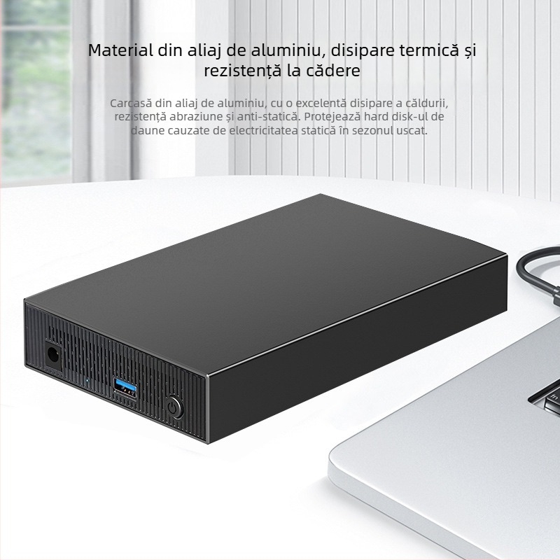 Carcasă pentru hard disk SATA, aliaj de aluminiu, desktop extern USB 3.0/Type-C, până la 18 TB, model ZZUC-111