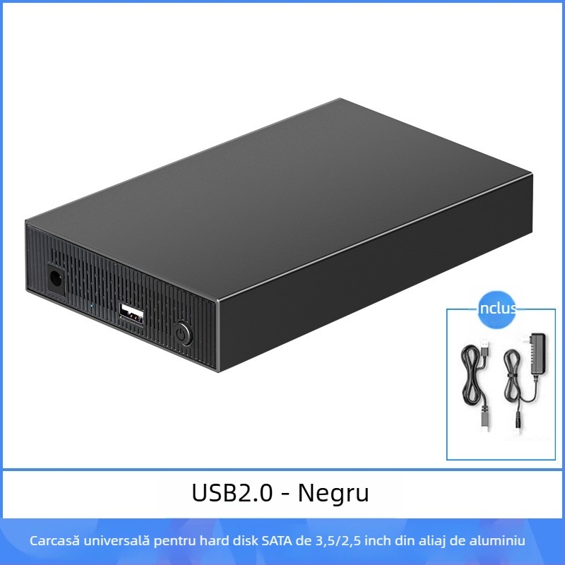 Carcasă pentru hard disk SATA, aliaj de aluminiu, desktop extern USB 3.0/Type-C, până la 18 TB, model ZZUC-111