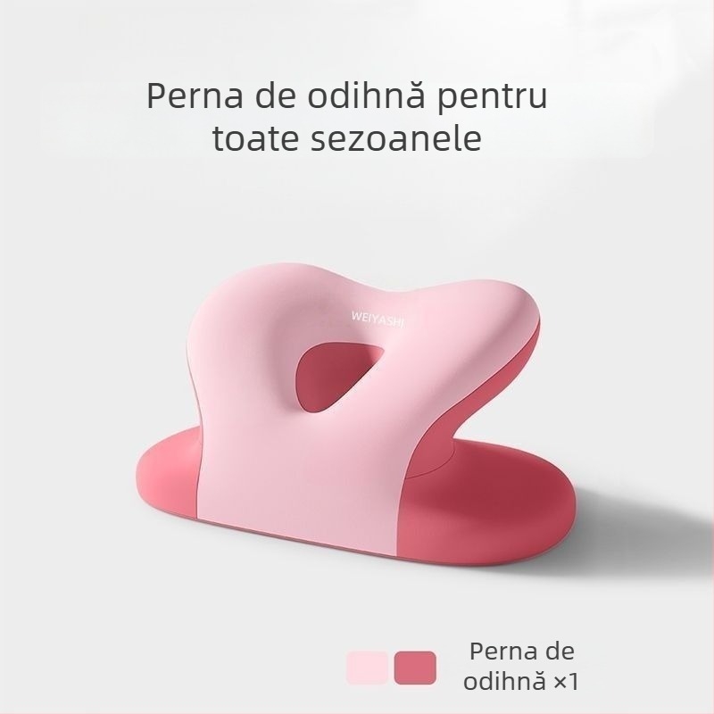 Pernă de birou pentru pauza de somn, cu suport pentru cap și pernă pentru talie — din bumbac, multifuncțională