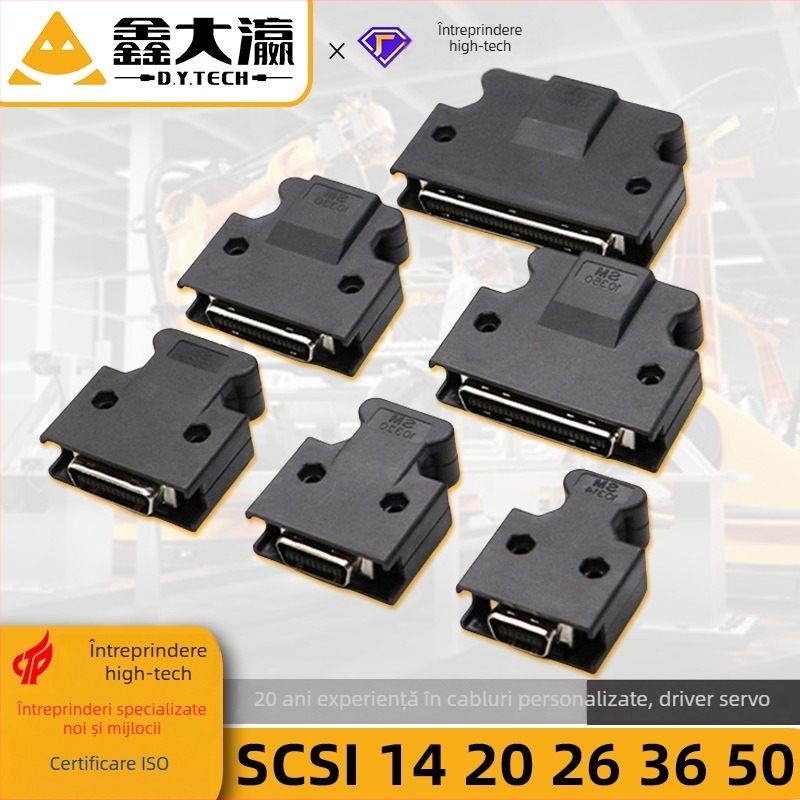 SCSICN14/20/26/36/50 conector servo pentru SCSI – conectori industriali, fir de cupru, ISO certificat, 3000 prize, OEM disponibil