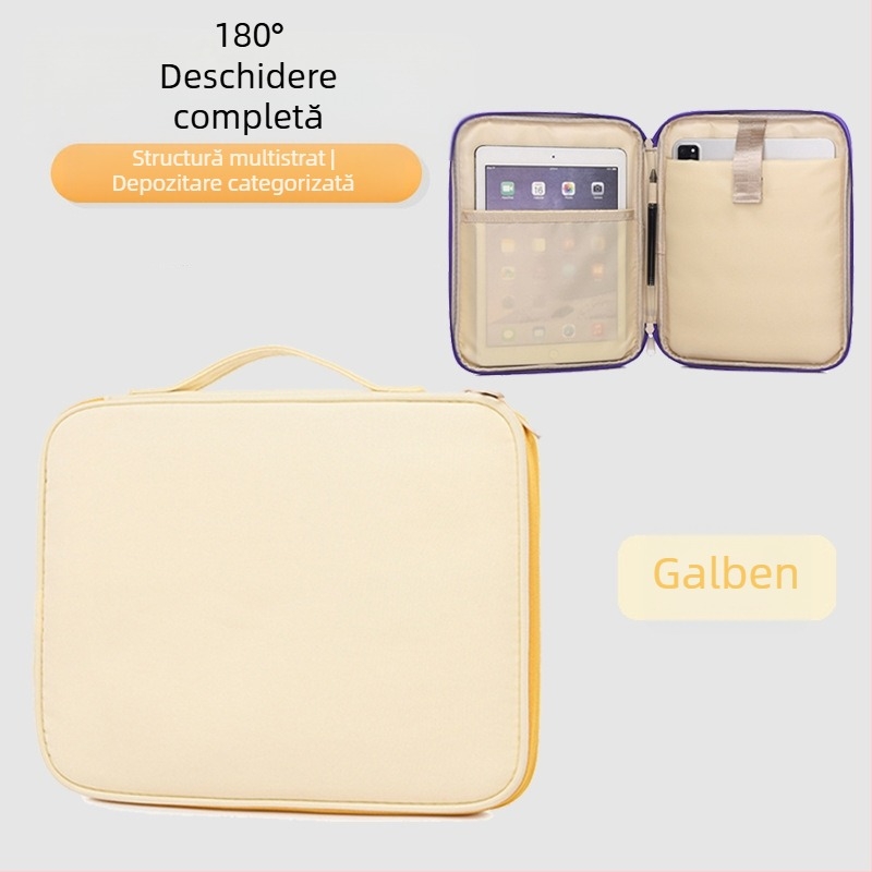 Husă Morandi stil portabil din nylon pentru iPad/tablete și laptop de 16 inch, cu mâner
