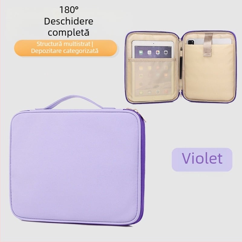 Husă Morandi stil portabil din nylon pentru iPad/tablete și laptop de 16 inch, cu mâner