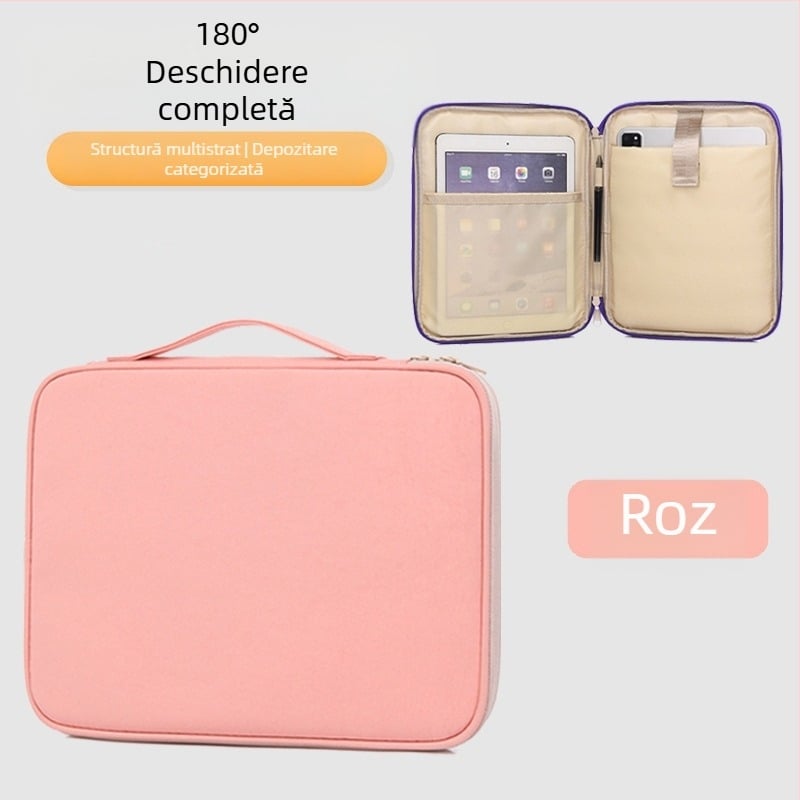 Husă Morandi stil portabil din nylon pentru iPad/tablete și laptop de 16 inch, cu mâner