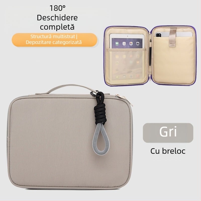Husă Morandi stil portabil din nylon pentru iPad/tablete și laptop de 16 inch, cu mâner