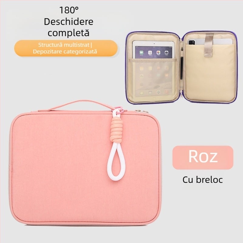 Husă Morandi stil portabil din nylon pentru iPad/tablete și laptop de 16 inch, cu mâner