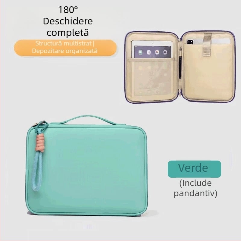 Husă Morandi stil portabil din nylon pentru iPad/tablete și laptop de 16 inch, cu mâner