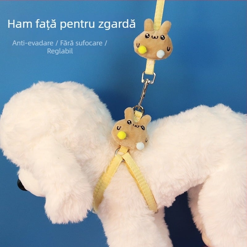 Hamă reglabilă pentru câine cu curea toracică – anti-tras, din pânză, pentru plimbări în aer liber