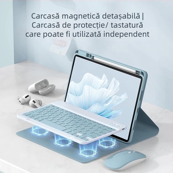 Carcasă de protecție pentru tabletă cu tastatură Bluetooth iluminată și slot pentru stilou, compatibilă cu Huawei MatePad SE11/11.5S, greutate 0.75 kg, cablu de încărcare 0.3 m