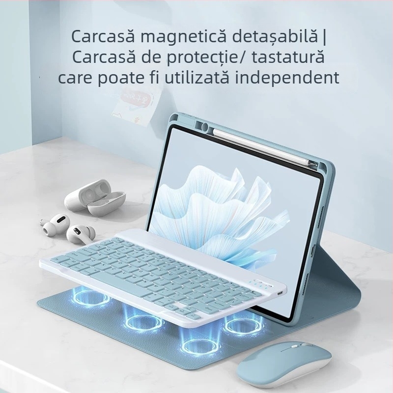 Carcasă de protecție pentru tabletă cu tastatură Bluetooth iluminată și slot pentru stilou, compatibilă cu Huawei MatePad SE11/11.5S, greutate 0.75 kg, cablu de încărcare 0.3 m