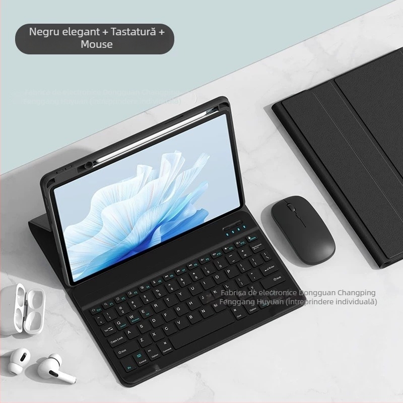 Carcasă de protecție pentru tabletă cu tastatură Bluetooth iluminată și slot pentru stilou, compatibilă cu Huawei MatePad SE11/11.5S, greutate 0.75 kg, cablu de încărcare 0.3 m