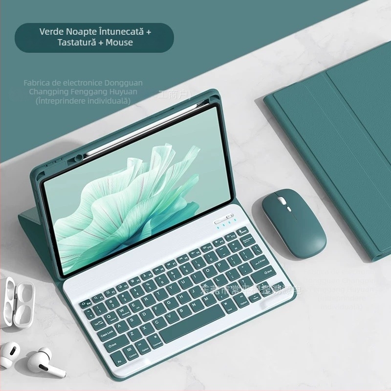 Carcasă de protecție pentru tabletă cu tastatură Bluetooth iluminată și slot pentru stilou, compatibilă cu Huawei MatePad SE11/11.5S, greutate 0.75 kg, cablu de încărcare 0.3 m