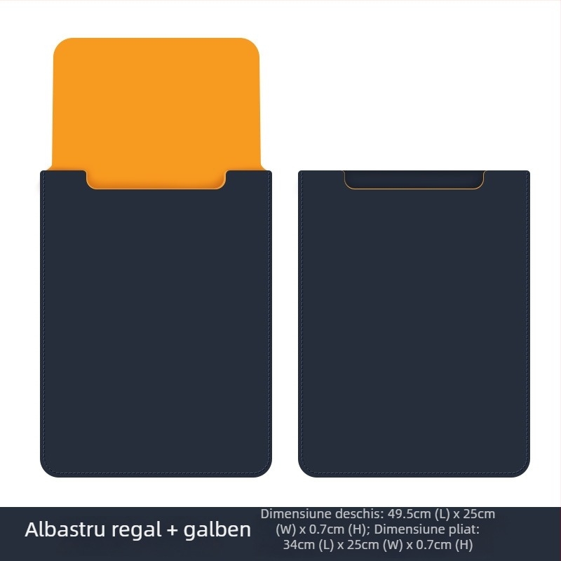 Husă Jin Hanqi pentru laptop din piele PU, impermeabilă, rezistentă la uzură, rezistentă la cutremure, cu buzunar intern pentru calculator