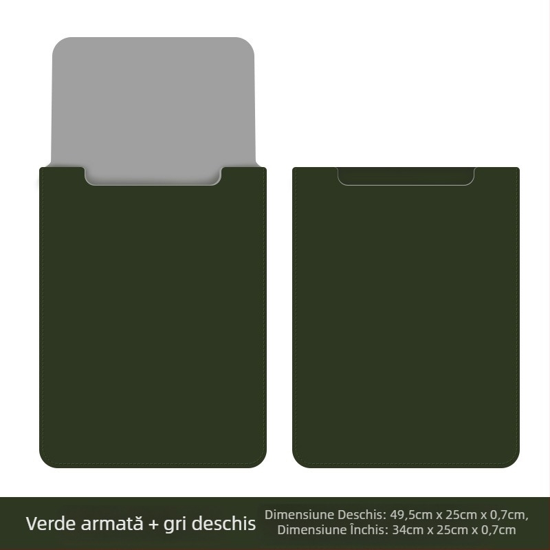 Husă Jin Hanqi pentru laptop din piele PU, impermeabilă, rezistentă la uzură, rezistentă la cutremure, cu buzunar intern pentru calculator