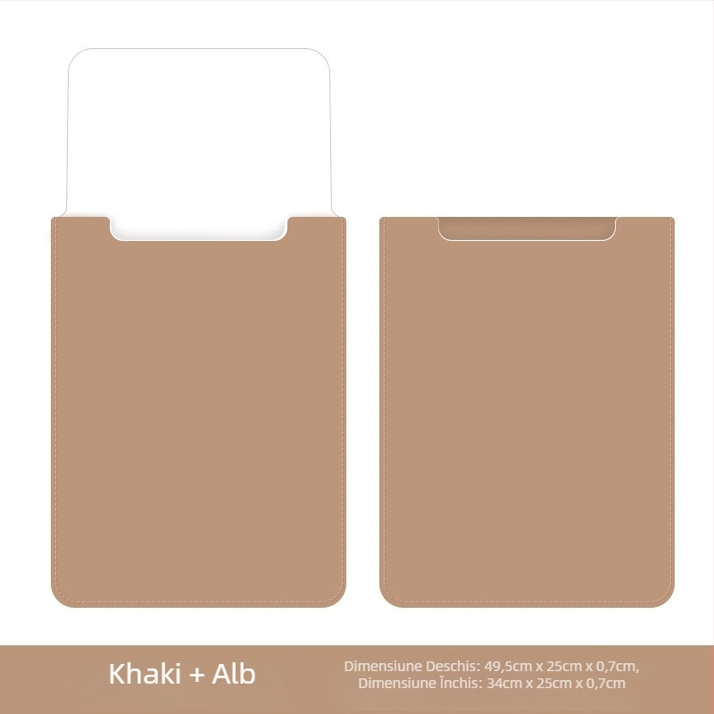 Husă Jin Hanqi pentru laptop din piele PU, impermeabilă, rezistentă la uzură, rezistentă la cutremure, cu buzunar intern pentru calculator