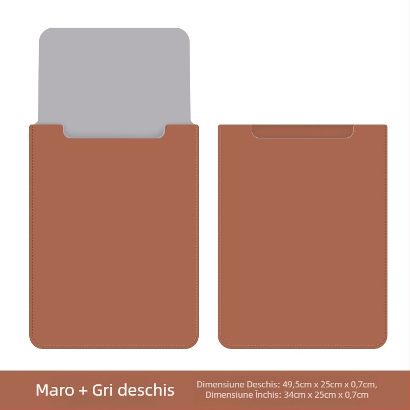 Husă Jin Hanqi pentru laptop din piele PU, impermeabilă, rezistentă la uzură, rezistentă la cutremure, cu buzunar intern pentru calculator