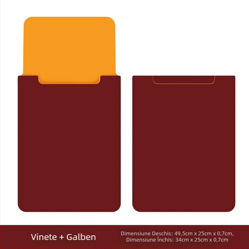 Husă Jin Hanqi pentru laptop din piele PU, impermeabilă, rezistentă la uzură, rezistentă la cutremure, cu buzunar intern pentru calculator