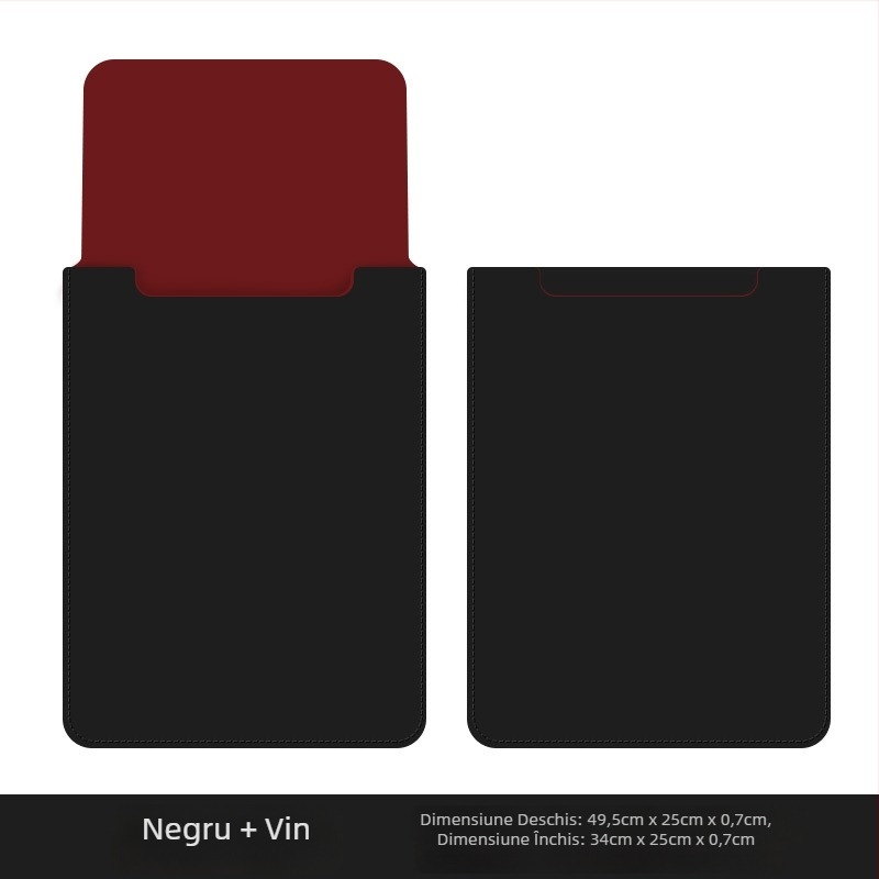 Husă Jin Hanqi pentru laptop din piele PU, impermeabilă, rezistentă la uzură, rezistentă la cutremure, cu buzunar intern pentru calculator