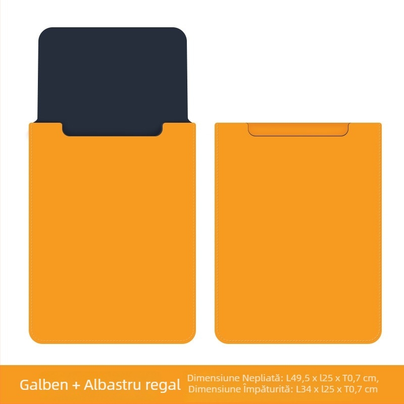 Husă Jin Hanqi pentru laptop din piele PU, impermeabilă, rezistentă la uzură, rezistentă la cutremure, cu buzunar intern pentru calculator