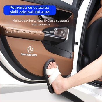 Mercedes-Benz E-Class E300L protecții din piele pentru spatele ușilor – interior auto, logo imprimat, marcă Huangku, personalizare disponibilă, stil Four Seasons General (W214)