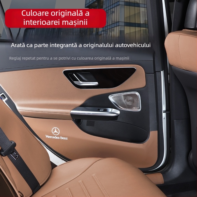 Mercedes-Benz E-Class E300L protecții din piele pentru spatele ușilor – interior auto, logo imprimat, marcă Huangku, personalizare disponibilă, stil Four Seasons General (W214)