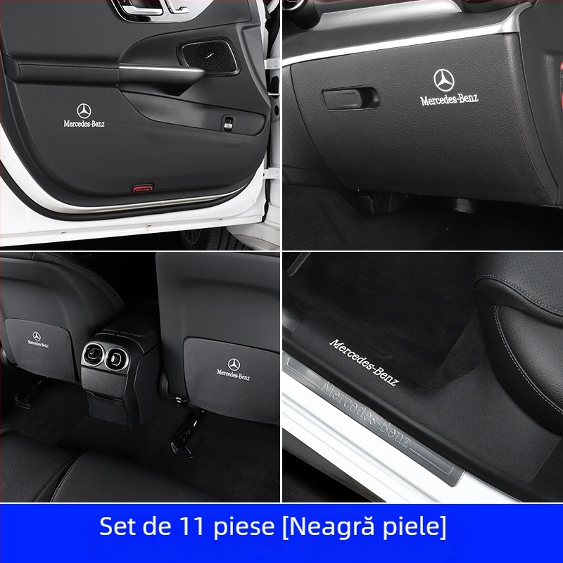 Mercedes-Benz E-Class E300L protecții din piele pentru spatele ușilor – interior auto, logo imprimat, marcă Huangku, personalizare disponibilă, stil Four Seasons General (W214)