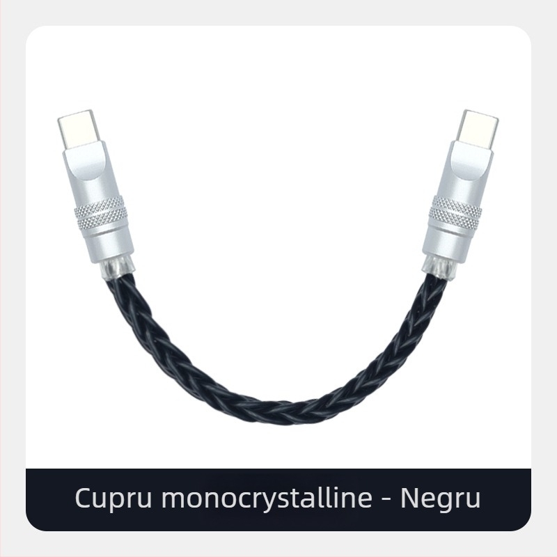 Cabl de date împletit din opt fire, cu cupru monocristalin placat cu argint — încărcare rapidă, compatibil cu iPhone16, Mate70, tablete și laptopuri