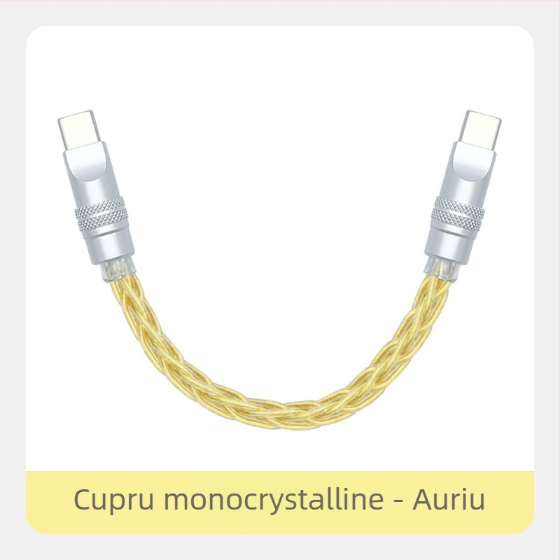 Cabl de date împletit din opt fire, cu cupru monocristalin placat cu argint — încărcare rapidă, compatibil cu iPhone16, Mate70, tablete și laptopuri