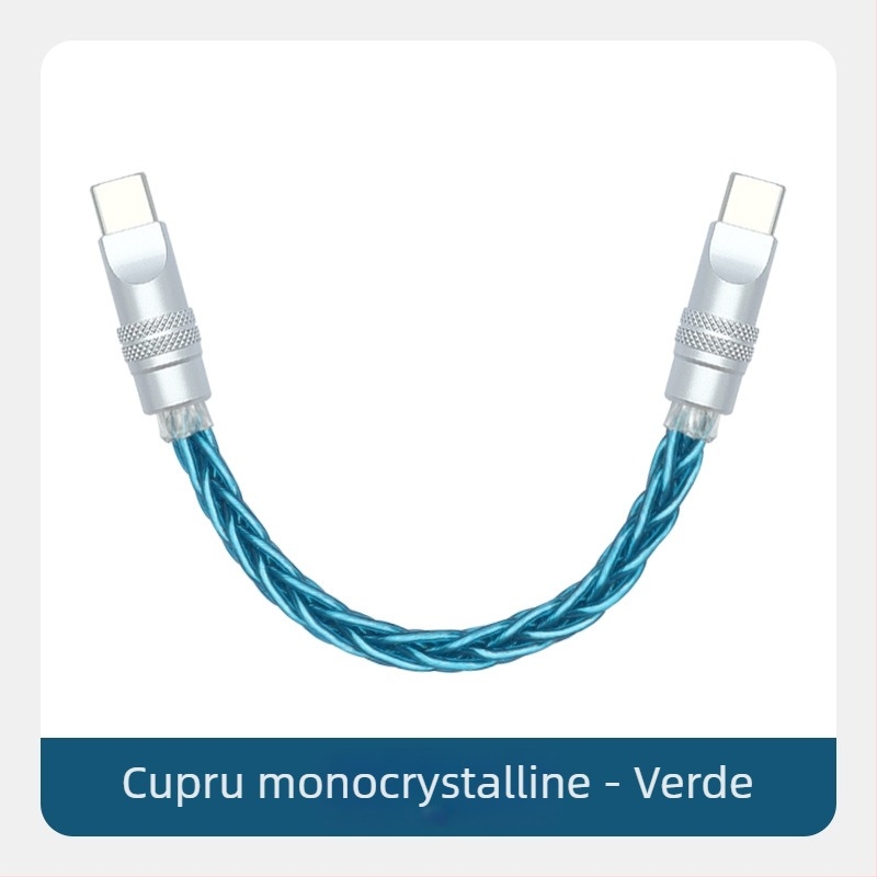 Cabl de date împletit din opt fire, cu cupru monocristalin placat cu argint — încărcare rapidă, compatibil cu iPhone16, Mate70, tablete și laptopuri