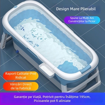 Cadă de baie pliabilă pentru adulți, utilizare casnică, din plastic, abur pentru întregul corp, design șezând/întins (Material: plastic; Destinație: adulți; Utilizare casnică; Pliabil)