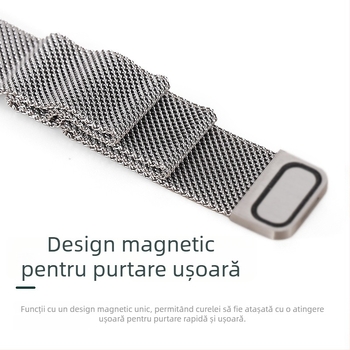 Brățară Apple Watch Milanese din oțel inoxidabil cu cataramă magnetică, origine Shenzhen, lansare iarna 2024, stil versatil pentru oraș
