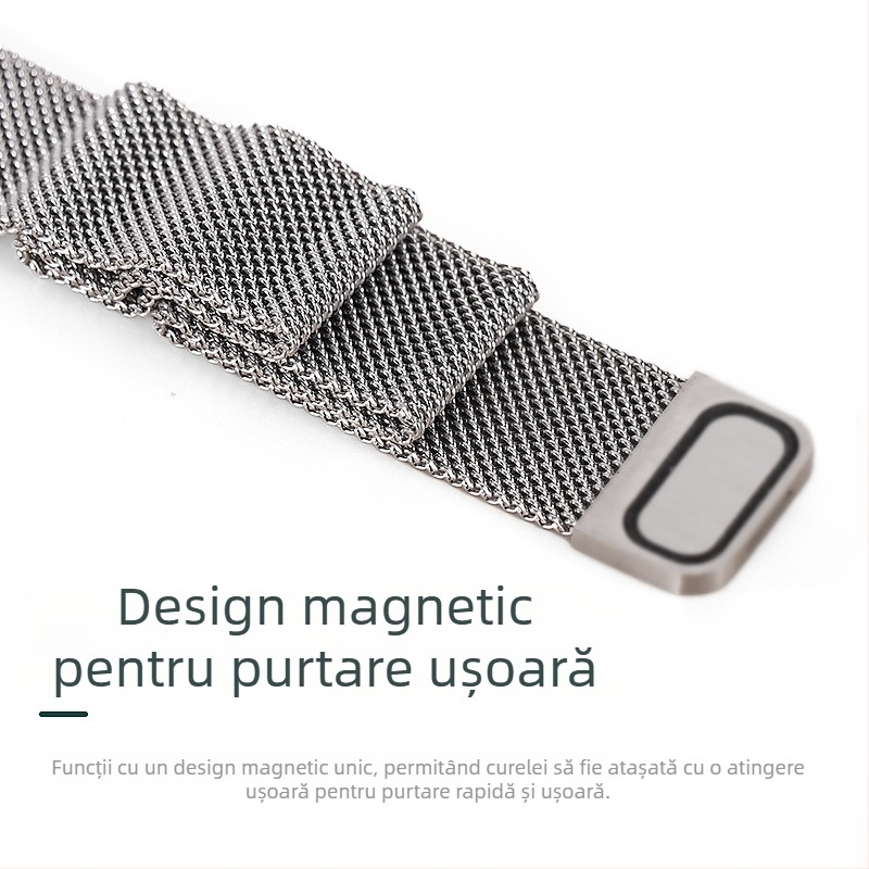 Brățară Apple Watch Milanese din oțel inoxidabil cu cataramă magnetică, origine Shenzhen, lansare iarna 2024, stil versatil pentru oraș